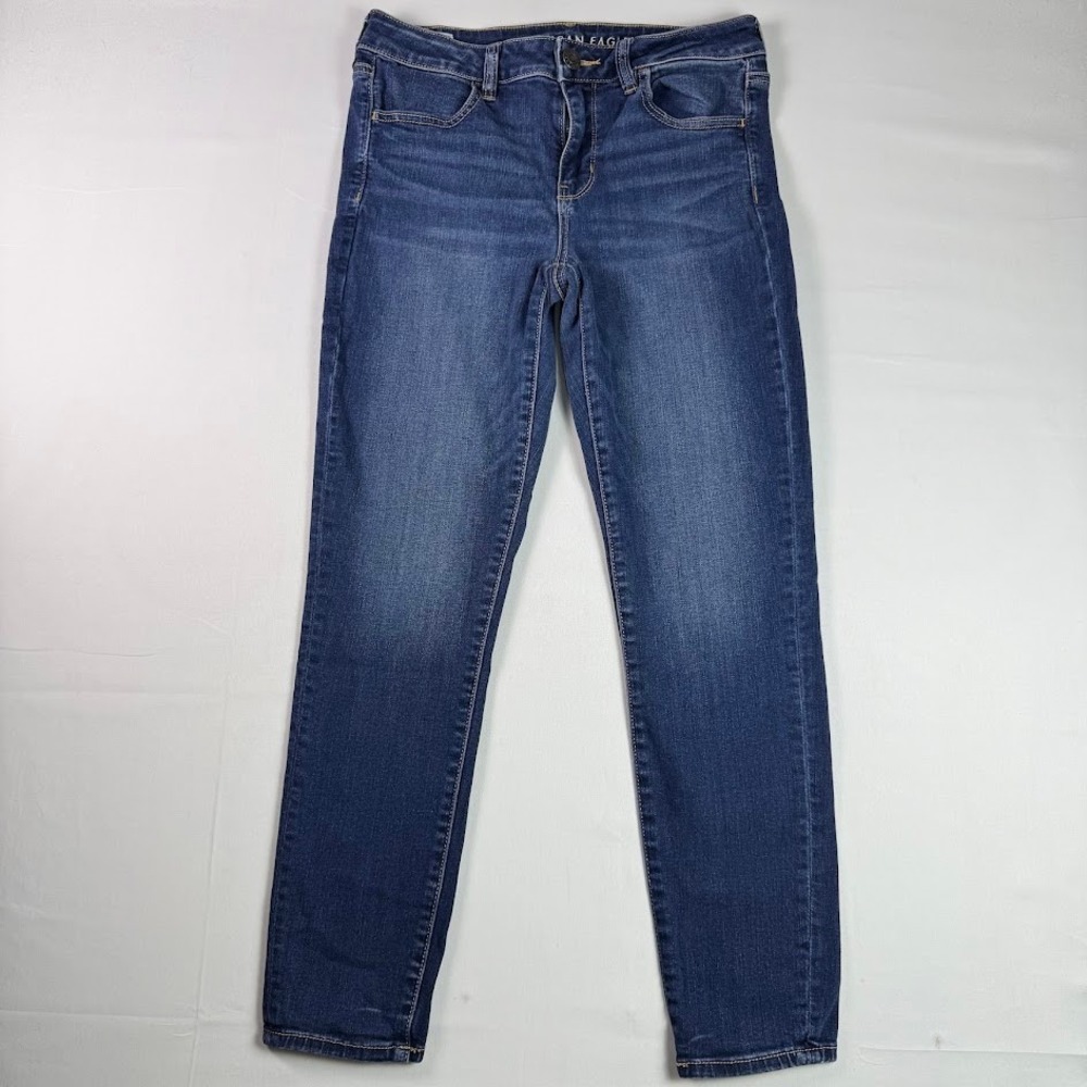 American Eagle Ne(x)t Level Stretch Jeggings Blue Dark Wash Skinny Jeans Size 10